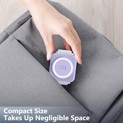 Travel Charger for Samsung Multi Devices, Foldable 3 in 1 Wireless Charging Station Fast Charging Stand/Pad Compatible for Samsung Galaxy S26/S25/S24/S23/Note20 Galaxy Watch8/7/6/Galaxy Buds4(Violet - color: Violet