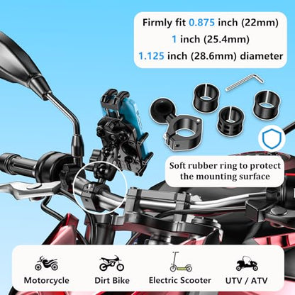 LOKTENWO Adjustable Motorcycle Phone Mount with Triple Vibration Dampener