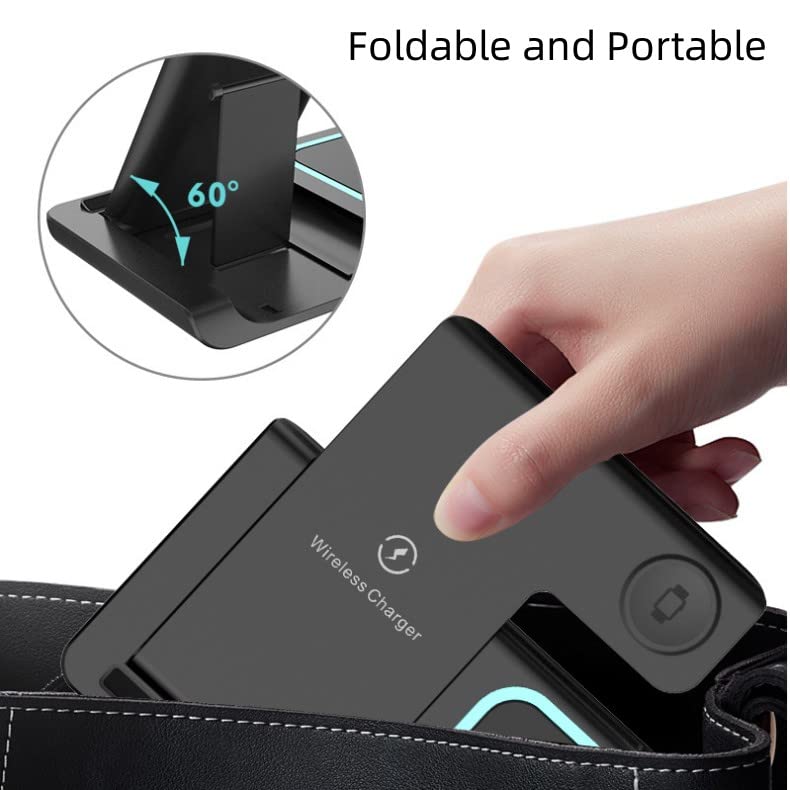 ALFOINE 3 in 1 Wireless Charging Station 15W for iPhone, iWatch and Android