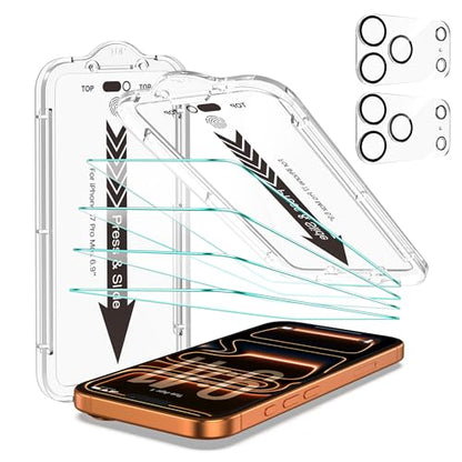 EZ-GLAZ-4+2 Pack for iPhone 17 Pro Max Screen Protector (6.9") HD Clear - size: iPhone 17 Pro Max
