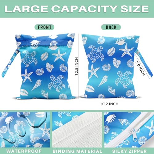 Turtle Wet Dry Bags for Diaper Waterproof Swimsuit Washable Reusable Bag for Beach Diapers Dirty Yoga Gym Clothes Plant Gifts for Men Friend Women - color: Turtle3