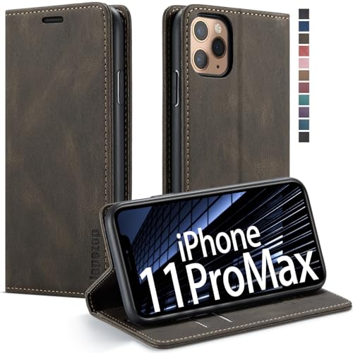 japezop iPhone 11 Pro Max Wallet Case with Card Holder[RFID Blocking],Leather Magnetic Flip Case for iPhone 11 Pro Max 6.5 inch(Coffee) - color: Coffee, size: iPhone 11 Pro Max 6.5 Inch
