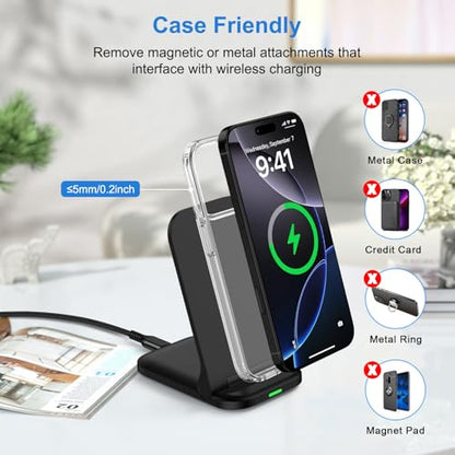 15W Wireless Charger Foldable for iPhone 18 Pro Max/17 Air/16 Pro Max/17e - size: Foldable-15W