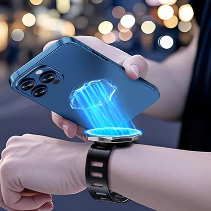 Magnetic Phone Mount with Flexible Bendable Mounting, Compatible with MagSafe, Gym, Steering Wheel, Stroller & Wrist Strap, Universal for iPhone 17/16/15/14/13/12, Treadmill, Shopping Cart