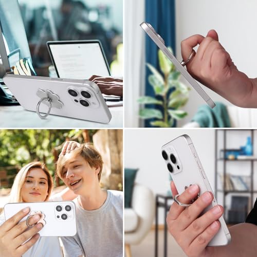 4pc-Cell Phone Ring Stand,Cell Phone Ring Holder Flower,360 Rotate and 180°Angle Adjustable Metal Finger Ring Socket Grip Kickstand for Smartphones