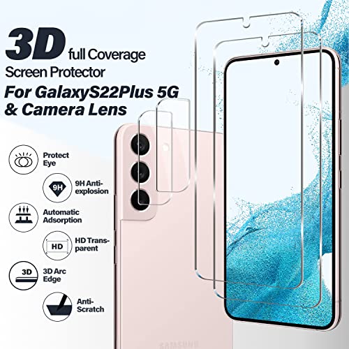 BIGFACE Galaxy S22 Plus Tempered Glass Screen Protector, 2 Pack, Anti-Scratch, Ultrasonic Fingerprint Unlock, Case Friendly, 9H Hardness - size: Galaxy S22 Plus(6.6")