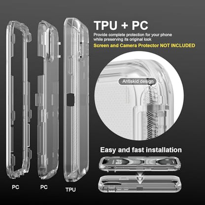 Follaroma for iPhone 11 Case, Shockproof Protection,Crystal Clear | Heavy Duty Shockproof Protection Phone Cases, Anti-Drop, Military Grade Dual Layer Transparent Rugged Protective Cover, 6.1" - color: Clear, size: iPhone 11 6.1’