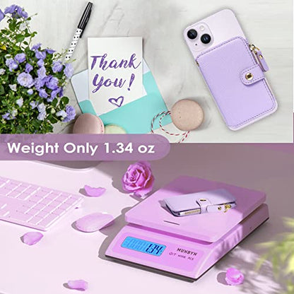 M-Plateau RFID Blocking Phone Wallet Stick On,Credit Card Holder for Women | Card Holder for Phone case Stick on Attachable Credit Card Holder for Phone (Compatible with Most Smartphones) (Purple) - color: Purple