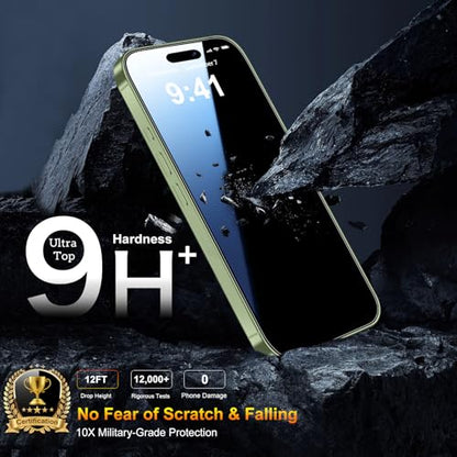 QsmQam 3 Pack Screen Protector for iPhone 17 6.3 Inch + 1 Pack Individual Camera Lens Protector, Ultra HD Tempered Glass, Military Grade Shatterproof, Case Friendly [with Installation Frame] - size: iPhone 17
