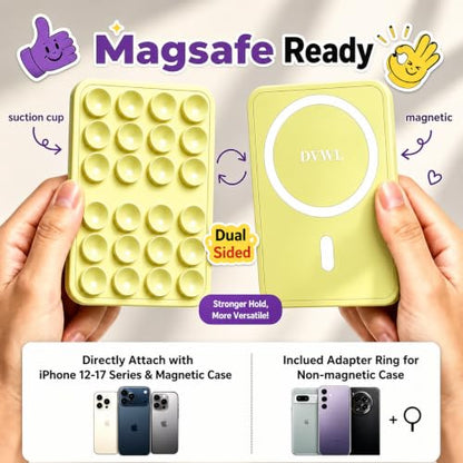 2026 Upgraded Magnetic Suction Sticky Phone Grip for Magsafe, Baby Yellow - color: Baby Yellow