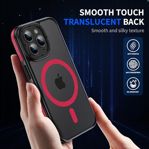 Strong Magnetic case for iPhone 14 pro max [10Ft Military-Grade Protection] Compatible with MagSafe Shockproof Slim Thin Cover 6.7 inch, Red Bumper Case - color: A6-Red Bumper, size: iPhone 14 Pro Max(6.7")