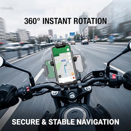 Motorcycle Phone Mount Holder Handlebar Clamp with Vibration Dampener - color: Handlebar Mount