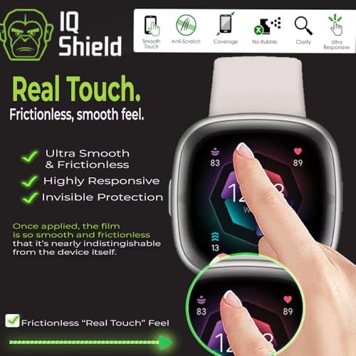 IQShield 6 Pack for Fitbit Sense 2 / Fitbit Versa 4 Screen Protector,Easy Install, Ultra Thin, Smudge-Resistant, Anti-Scratch, Anti-Bubble, Clear TPU Film - size: 1.58 INCH
