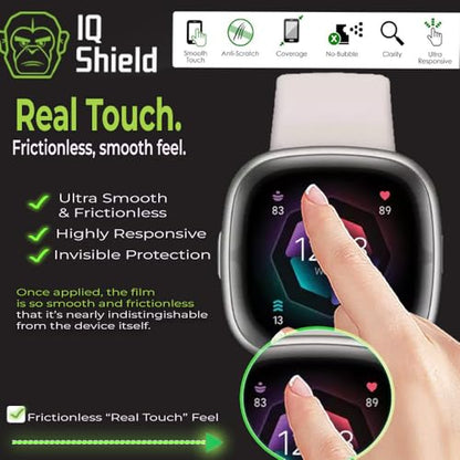 IQShield 6 Pack for Fitbit Sense 2 / Fitbit Versa 4 Screen Protector,Easy Install, Ultra Thin, Smudge-Resistant, Anti-Scratch, Anti-Bubble, Clear TPU Film - size: 1.58 INCH