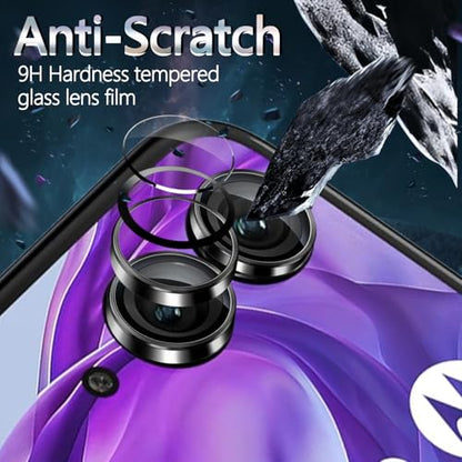1 Pack Camera Lens Frame for Motorola Razr 2025, 9H Glass Screen Protector Anti-Scratch, Tempered Glass Metal Individual Camera Cover Accessories for Motorola Razr 2025,Black