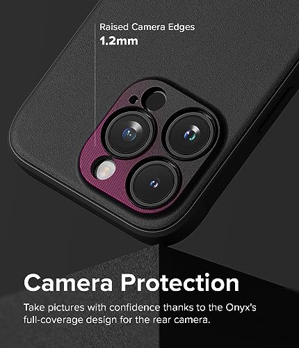 Ringke Onyx for iPhone 15 Pro Case, [Compatible with MagSafe] Oil & Dirt Resistant, Individual Lens Covers for Cameras, Non-Slip Enhanced Grip Lightweight Cover - Magnetic Black | Compatible with MagSafe, Anti-Fingerprint Texture, Slim & Lightweight Desig