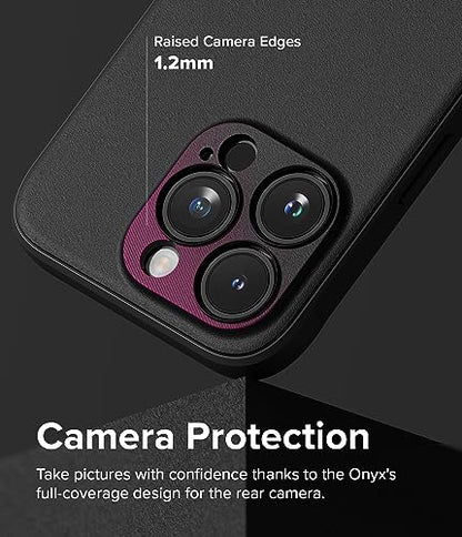Ringke Onyx for iPhone 15 Pro Case, [Compatible with MagSafe] Oil & Dirt Resistant, Individual Lens Covers for Cameras, Non-Slip Enhanced Grip Lightweight Cover - Magnetic Black | Compatible with MagSafe, Anti-Fingerprint Texture, Slim & Lightweight Desig
