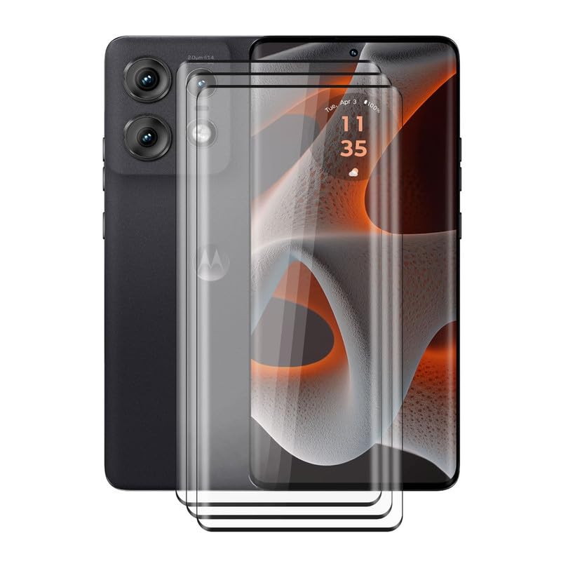 [3 Pack] for Motorola Edge 50 Pro Screen Protector Tempered Galss, High Clear [9H Hardness] [Bubble Free] Tempered Glass Protective Film for Motorola Edge 50 Pro (6.7 Inch)
