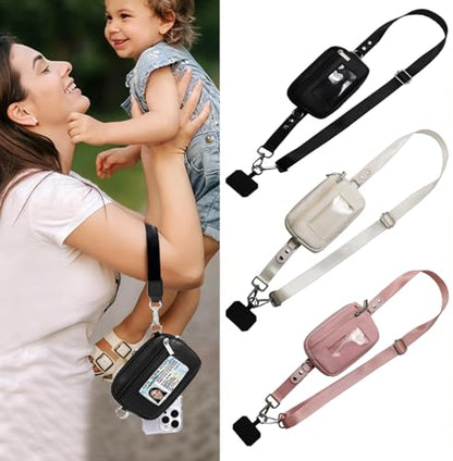 Adjustable Phone Strap Crossbody,Phone Lanyard Crossbody Wrist Strap,phone lanyard with wallet-Beige - color: Beige