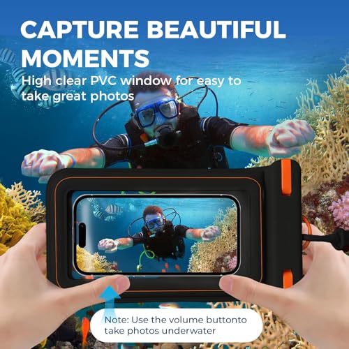 Wokyo Waterproof Phone Pouch 2 Pack, Double Space IPX8 Floating Dry Bag for 7.2" Devices Green Heavy Duty Lanyard Touchscreen Friendly Perfect for Beach & Snorkeling - color: Green+Green