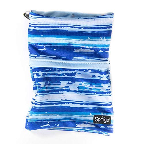 Sprigs Wrist Wallet Running Wristband Pocket for Keys Cards Cash ID Phone - color: Blue Horizon