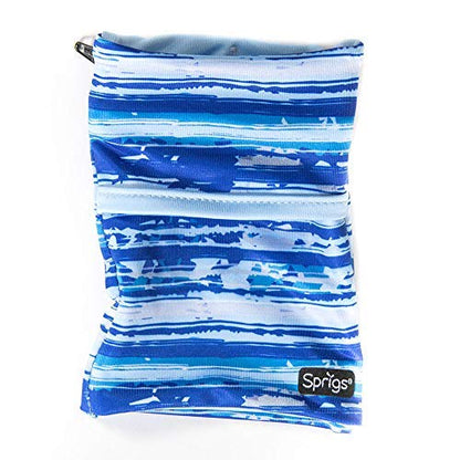Sprigs Wrist Wallet Running Wristband Pocket for Keys Cards Cash ID Phone - color: Blue Horizon