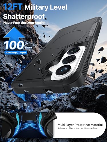 for Samsung Galaxy S26 Case Rugged Dual-Layer Shockproof Black | Fit for Magsafe, Heavy Duty Military-Grade Protection, Matte Finish Scratch Resistant Anti-Fingerprint, S 26 Phone Case - color: Black