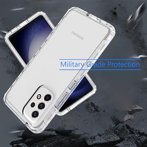 Crystal Clear case for Samsung Galaxy A33 5G [Non-Yellowing][10FT Military Grade Protection] Anti-Scratch Protective Transparent Cover with Acrylic Hard(Back) + Soft TPU Bumper(Sides) - Clear