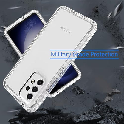 Crystal Clear case for Samsung Galaxy A33 5G [Non-Yellowing][10FT Military Grade Protection] Anti-Scratch Protective Transparent Cover with Acrylic Hard(Back) + Soft TPU Bumper(Sides) - Clear