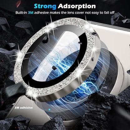 imluckies for Samsung Galaxy S25 Ultra Camera Lens Protector Bling, AR+AF Tempered Glass, 9H Anti-Scratch Metal Individual Lens Cover, HD Clear Camera Accessories - Glitter Titanium Gray - color: Bling Titanium Gray