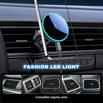 for Mag-Safe Car Mount Charger Dash Windshield Vent Magnetic Phone Holder - color: Carbon Firber