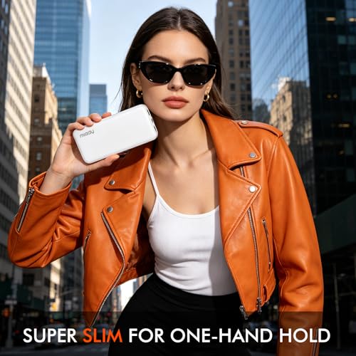 Miady 2-Pack Portable Charger 10000mAh Power Bank 22.5W Travel Battery Pack - color: Black+White