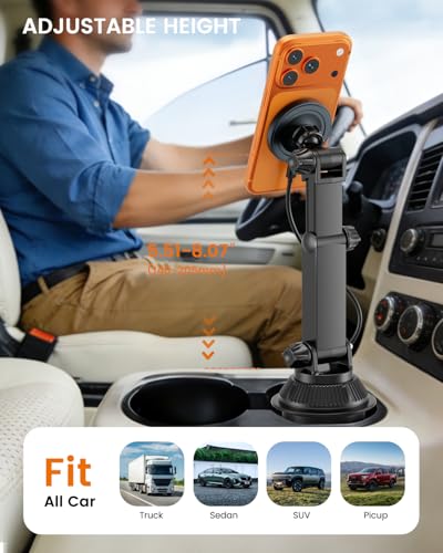 OHLPRO for MagSafe Cup Holder Car Mount Charger for iPhone, Black Gray - color: Gray Black