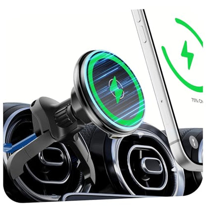 15w Charger Car Phone Mount for Magsafe, Air Vent Car Mount Magnetic Wireless Phone Holder for Mercedes Benz A/B/C/E/V/G/Class & Audi A1/A3/A3 for iPhone 17 16 15 14 13 12 Pro Max, Black - style: Charger Air Vent Car Mount