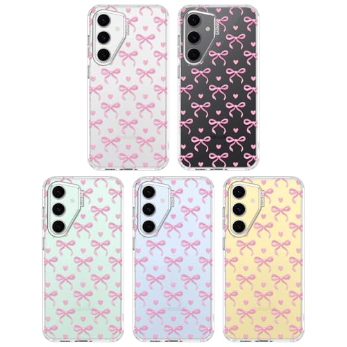 MOSNOVO Case for Samsung Galaxy S24 FE, [Buffertech 6.6ft Military-Grade Drop Protection] [Anti Peel Off Tech] Clear TPU Bumper Phone Case Cover Design - Bowtiful Love - color: Clear - Bowtiful Love, size: Samsung Galaxy S24 FE