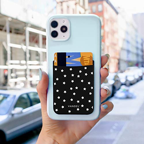 Vandel Stick-On Fabric Phone Wallet for Women, Cute Credit Card Holder | Stylish Credit Card Holder for Phone Case, Stick On Back of Phone Fabric Sleeve for iPhone Pocket - color: Night Sky
