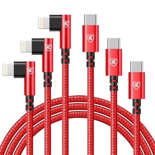 90 Degree USB C to Lightning Cable 10FT iPhone Charger[Apple MFi Certified] - color: Red, size: 10FT, style: USB C to Lightning