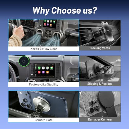 Car Phone Holder for Jeep Wrangler (2011-2016 2017),Magsafe Car Mount Charger,Magnetic Phone Holder,15W Wireless Charging,Dashboard Phone Holder,360° & Hands Free,2015 Wrangler Interior Accessories - size: Jeep Wrangler | 2011-2017