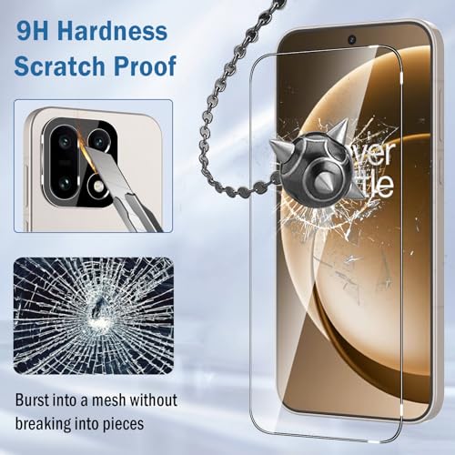 2+2 Pack for OnePlus 15 Screen Protector with Camera Lens Protector, Full Coverage 9H Tempered Glass Film,HD Clear Scratch Resistant,Bubble-Free for One Plus 15 Screen Protector glass
