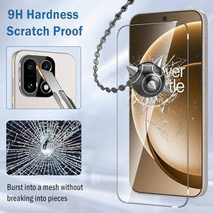 2+2 Pack for OnePlus 15 Screen Protector with Camera Lens Protector, Full Coverage 9H Tempered Glass Film,HD Clear Scratch Resistant,Bubble-Free for One Plus 15 Screen Protector glass