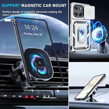 for Moto G Stylus 5G 2026/2025 Case Built in Slide Camera Cover - color: Silver, size: Moto G Stylus 5G 2026/2025