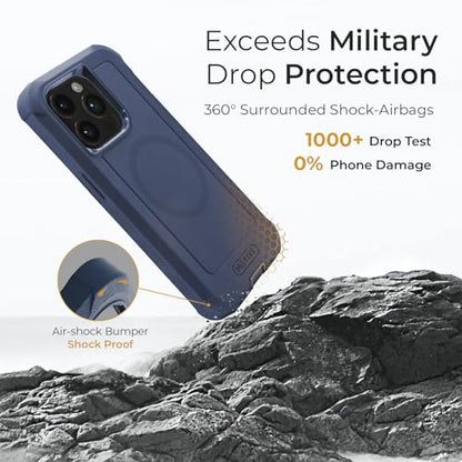 MOTIVE Heavy Duty Case for iPhone 15 Pro, Belt Clip Holster | 6.1" Blue - color: Blue Navy, size: iPhone 15 Pro