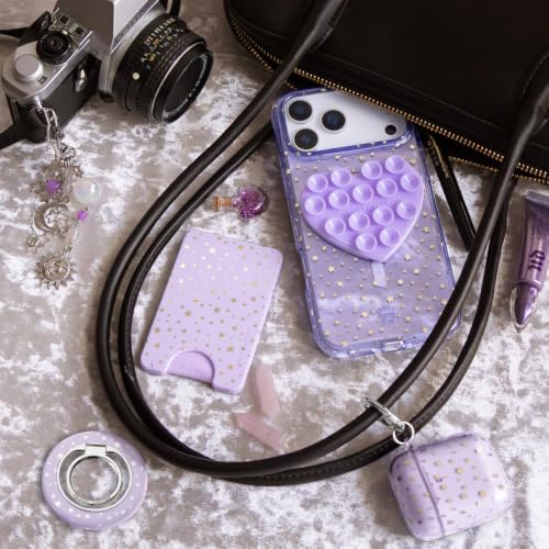 VELVET CAVIAR compatible with MagSafe Wallet - Magnetic Card Holder - color: Lilac Celestial Stars