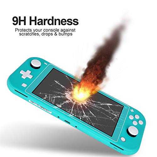 daydayup 4 Pack Tempered Glass Screen Protector for Nintendo Switch Lite, 0.3mm Thickness, 9H Hardness, Transparent, Anti-Scratch, Oleophobic Coating, Easy Installation Guide - size: 5.5"