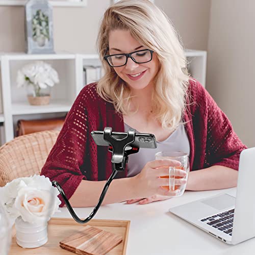 ITART Plastic Flexible Long Arms Gooseneck Clip Clamp Stand Universal Cell Phone Holder - Black - color: Black