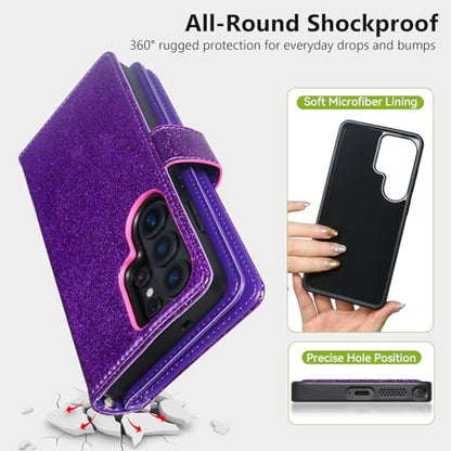 Varikke for Galaxy S26 Ultra Wallet Case Magnetic Detachable, Deep Purple - color: Dark Purple, size: Galaxy S26 Ultra 6.9"