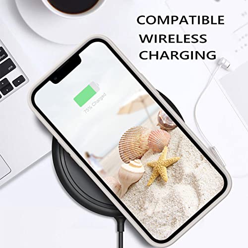 GUAGUA Compatible with iPhone 13 Pro Max Case 6.7 Inch Liquid Silicone Soft Gel Rubber Slim Microfiber Lining Cushion Texture Cover Shockproof Protective Phone Case for iPhone 13 Pro Max, Stone - color: Stone, size: iPhone 13 Pro Max