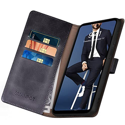 SUANPOT Compatible with Moto G Power 2026/Power 2025/Play 2025 Wallet case with RFID Blocking Credit Card Holder,Flip Book PU Leather Protective Cover Women Men for Power 2026 Phone case Black - color: Black
