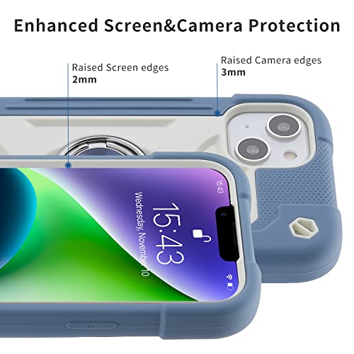 MARKILL Compatible with iPhone 14 Plus Case 6.7 Inch with 360 Degree Rotate Ring Stand, Military Grade Drop Protection Full Body Rugged Heavy Duty Protective Cover for iPhone 14 Plus Blue - color: Blue, size: iPhone 14 Plus 6.7"