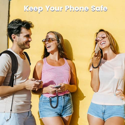 OUTXE Phone Lanyard Tether with 4 Patch- 2× Phone Tether, 4× Phone Patch, Compatible with Smartphone- Black - color: #2- Black